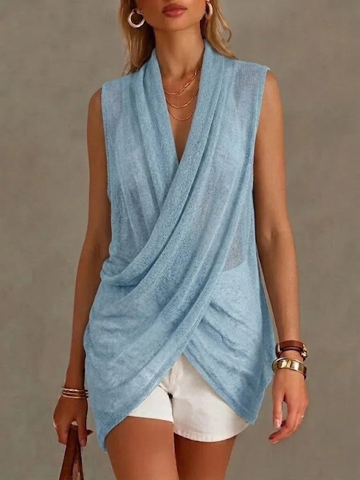 Heloise Casual Drape V Neck Matching Set
