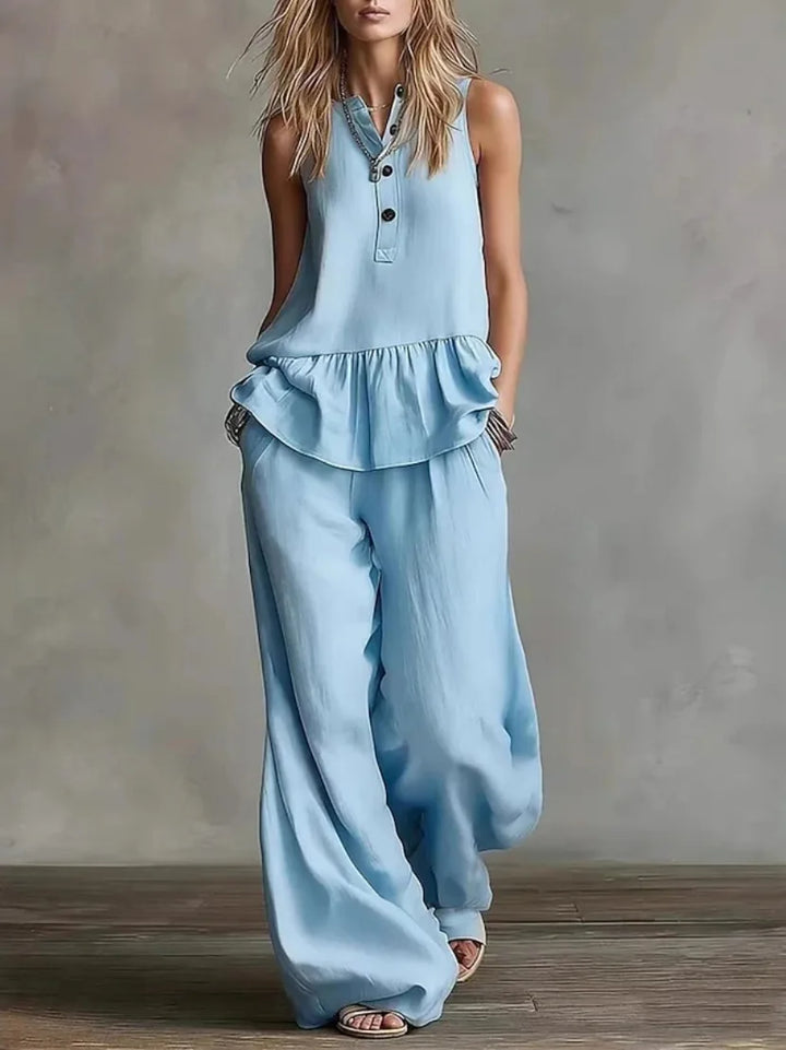 Skyla Casual Wide Leg Pants Set