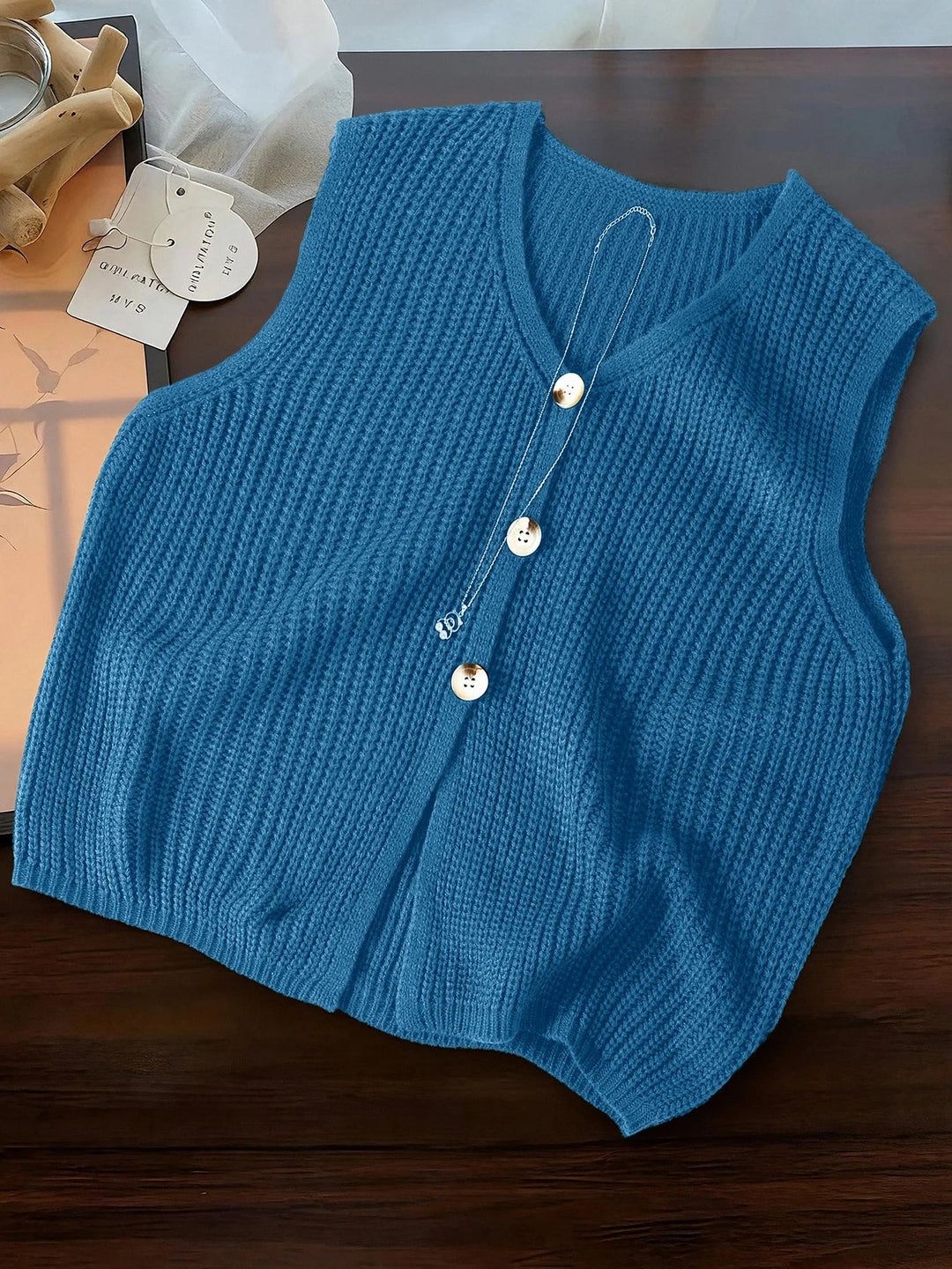 Grace Sleeveless V Neck Cardigan