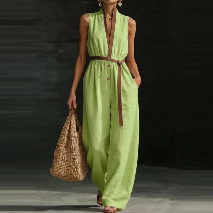 Amelie V Neck Wide Leg Jumpsuit