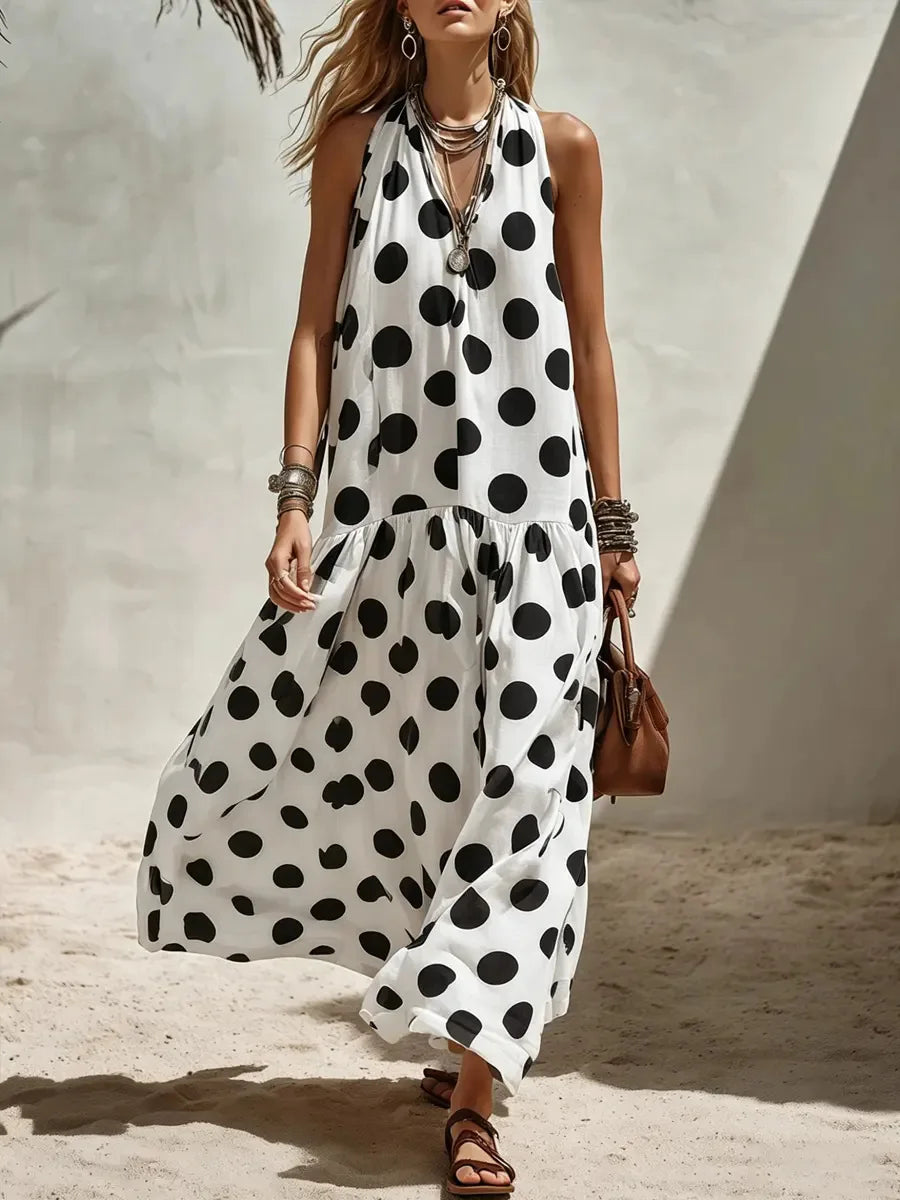 Kayla Polka Dot Maxi Dress
