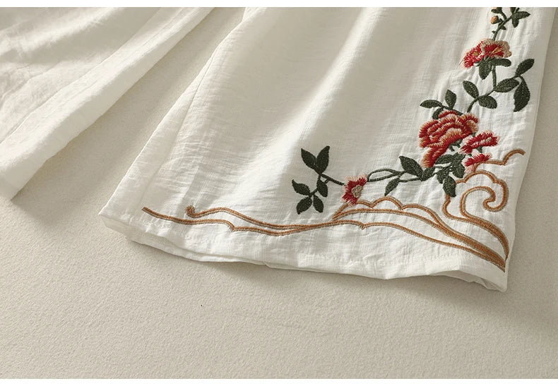 Marissa Embroidered Linen Trousers