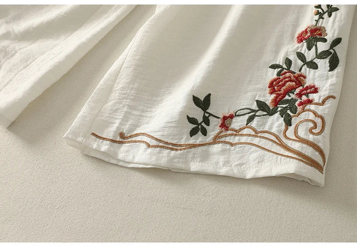Marissa Embroidered Linen Trousers