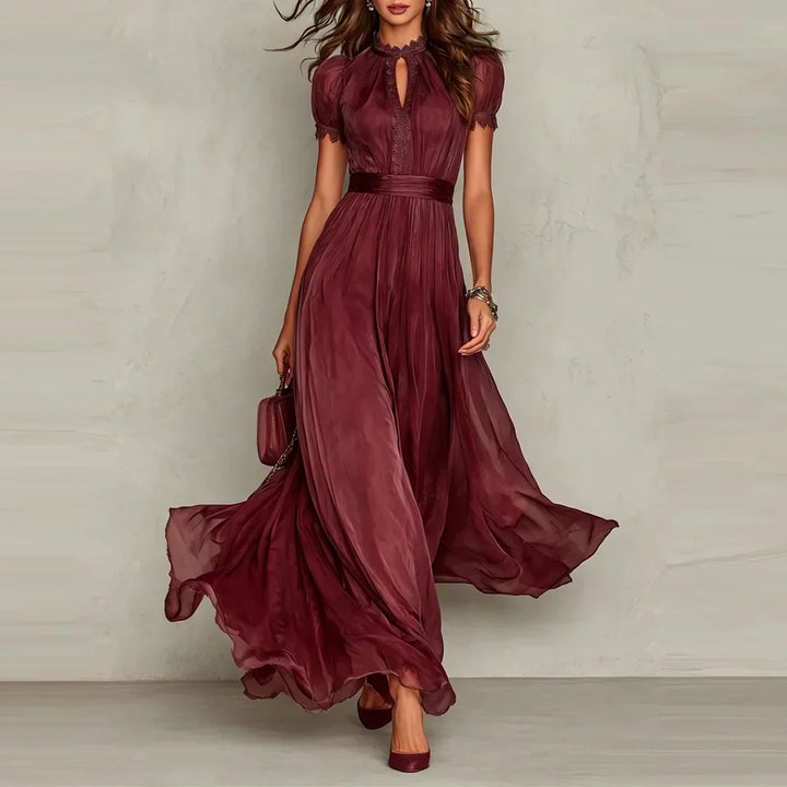 Ysella Ruffle Trim Wedding Guest Maxi Dress