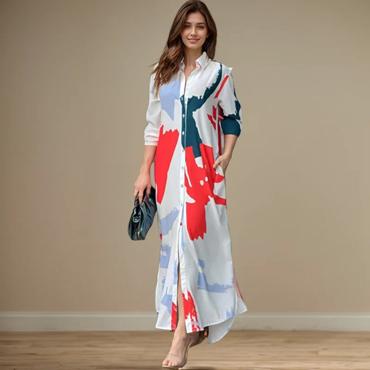 Alina Abstract Shirt Maxi Dress