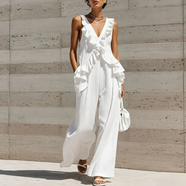 Eliza Ruffle Trim Jumpsuit