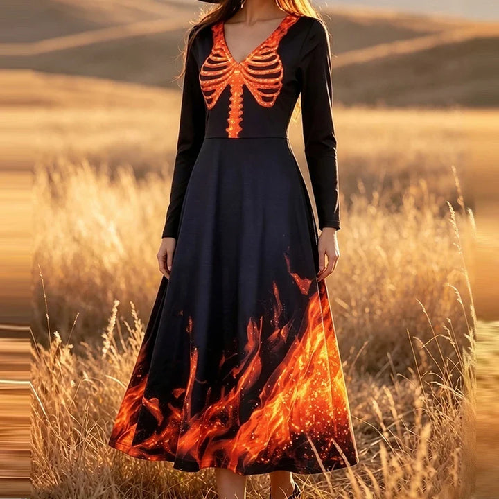 Calla Skull Print Maxi Dress