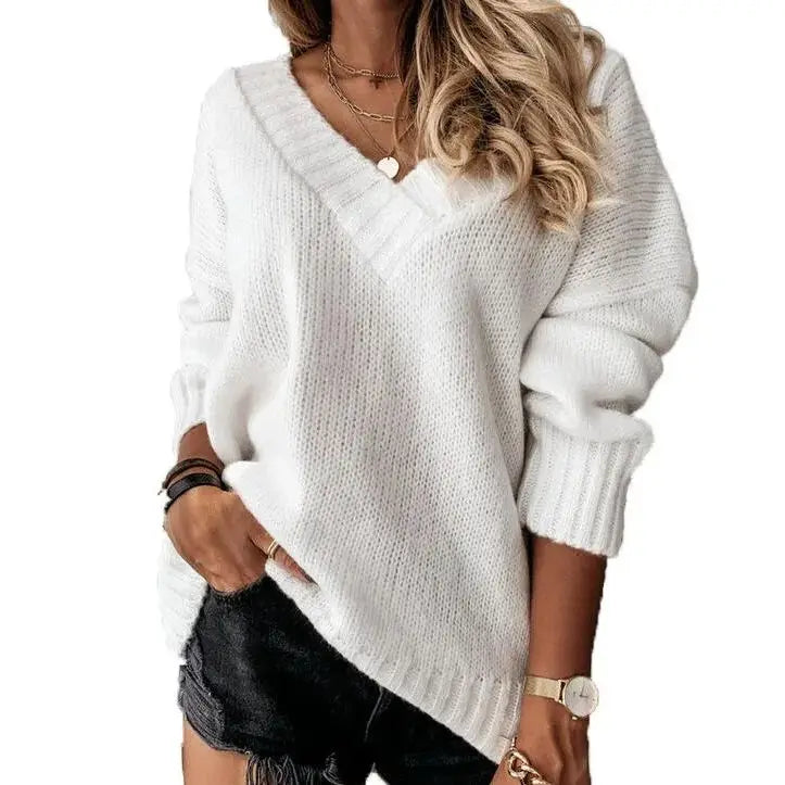 Vienna Ribbed V-Neck Sweater