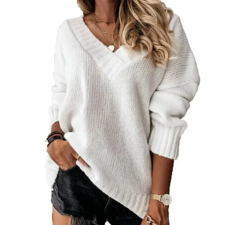 Vienna Ribbed V-Neck Sweater