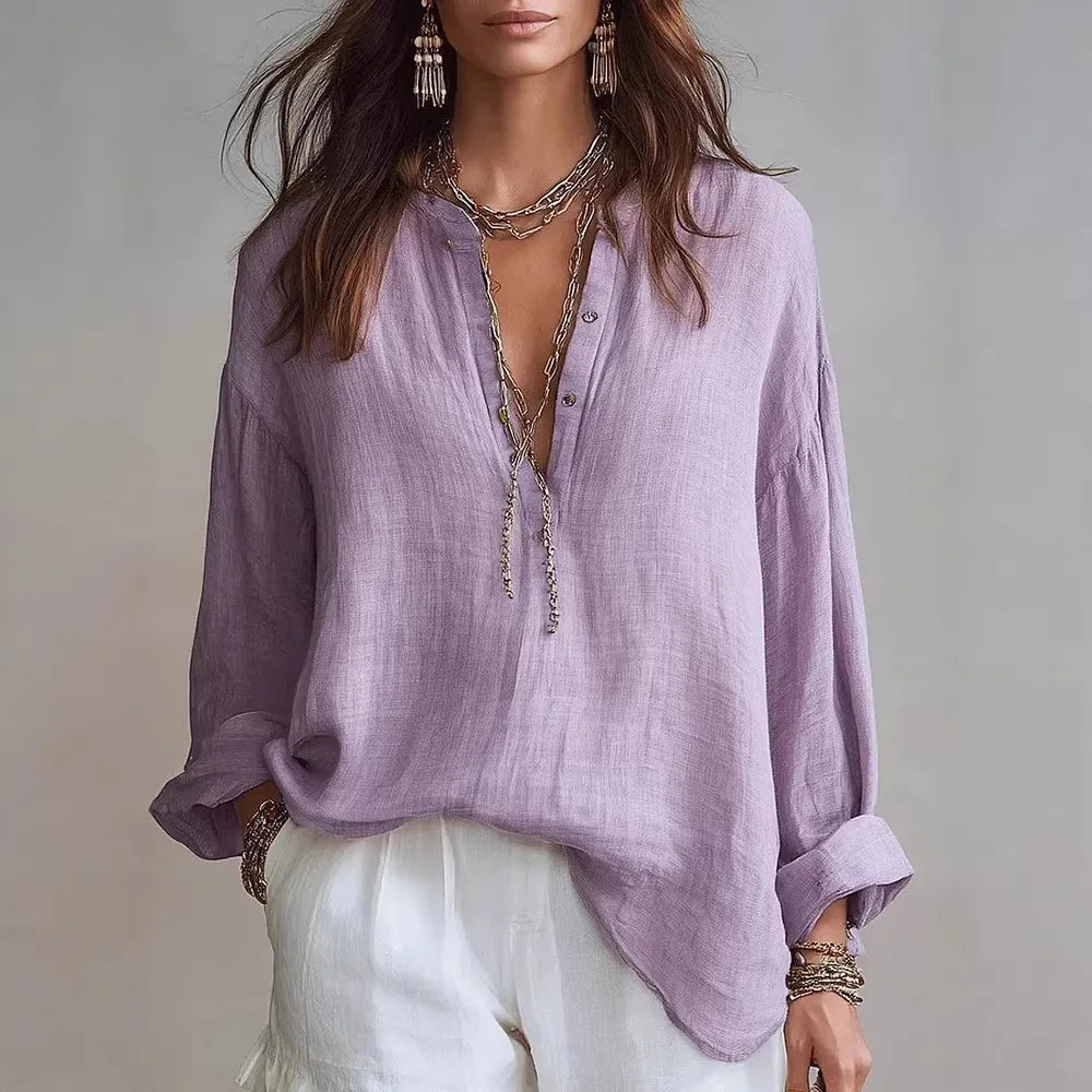 Aliyah Oversized Linen Blouse