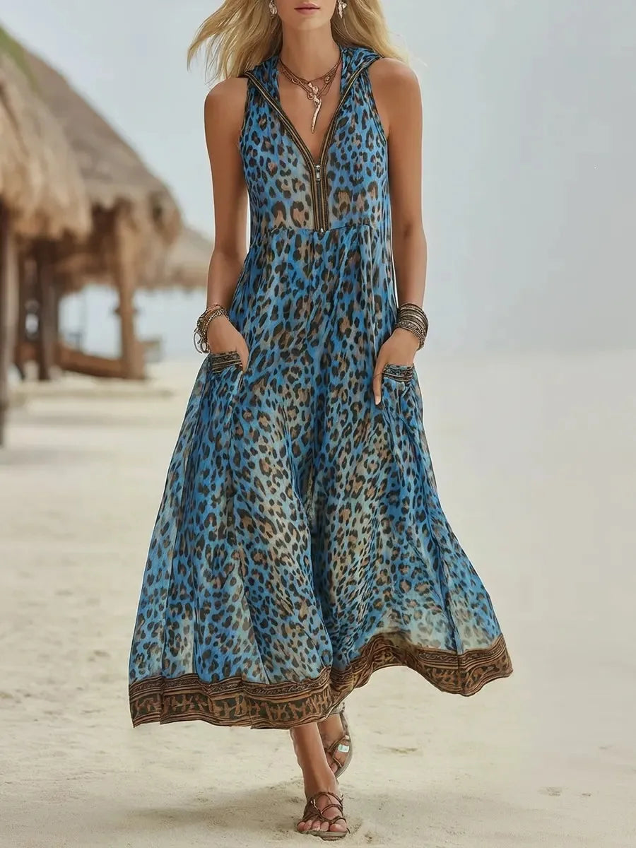 Amanda Flowy Leopard Maxi Dress