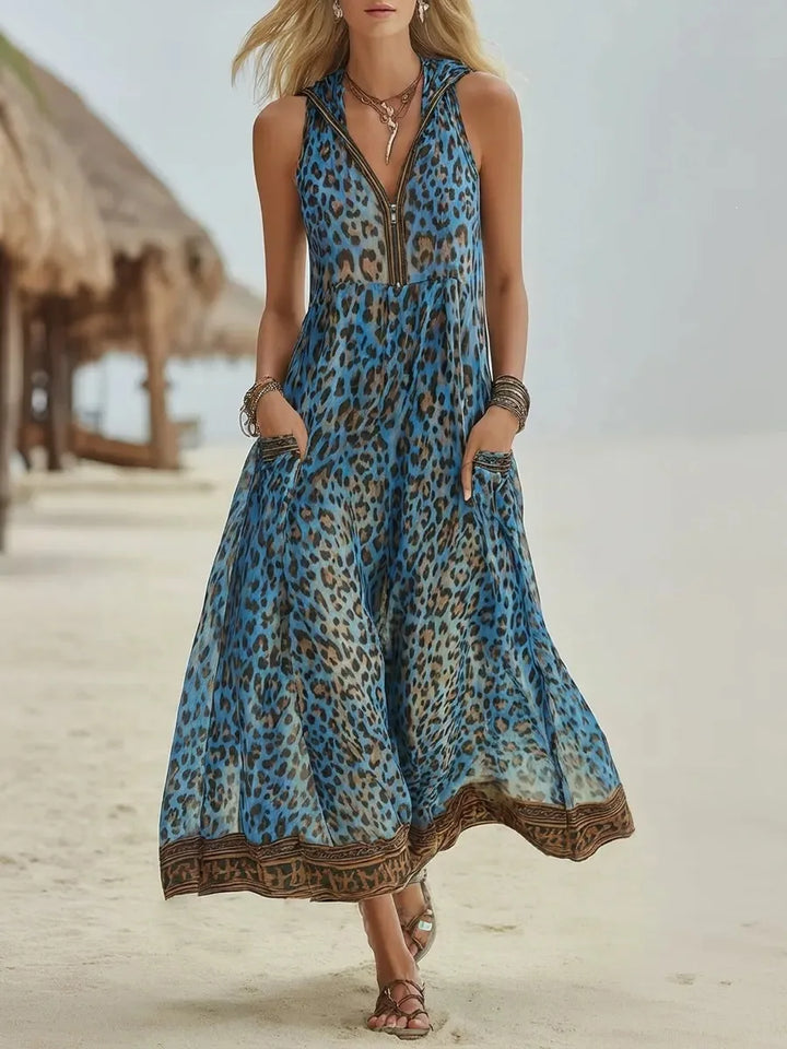 Amanda Flowy Leopard Maxi Dress