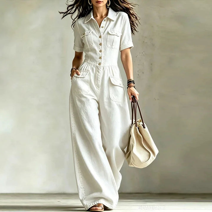 Kaya Denim Wide Leg Jumpsuit