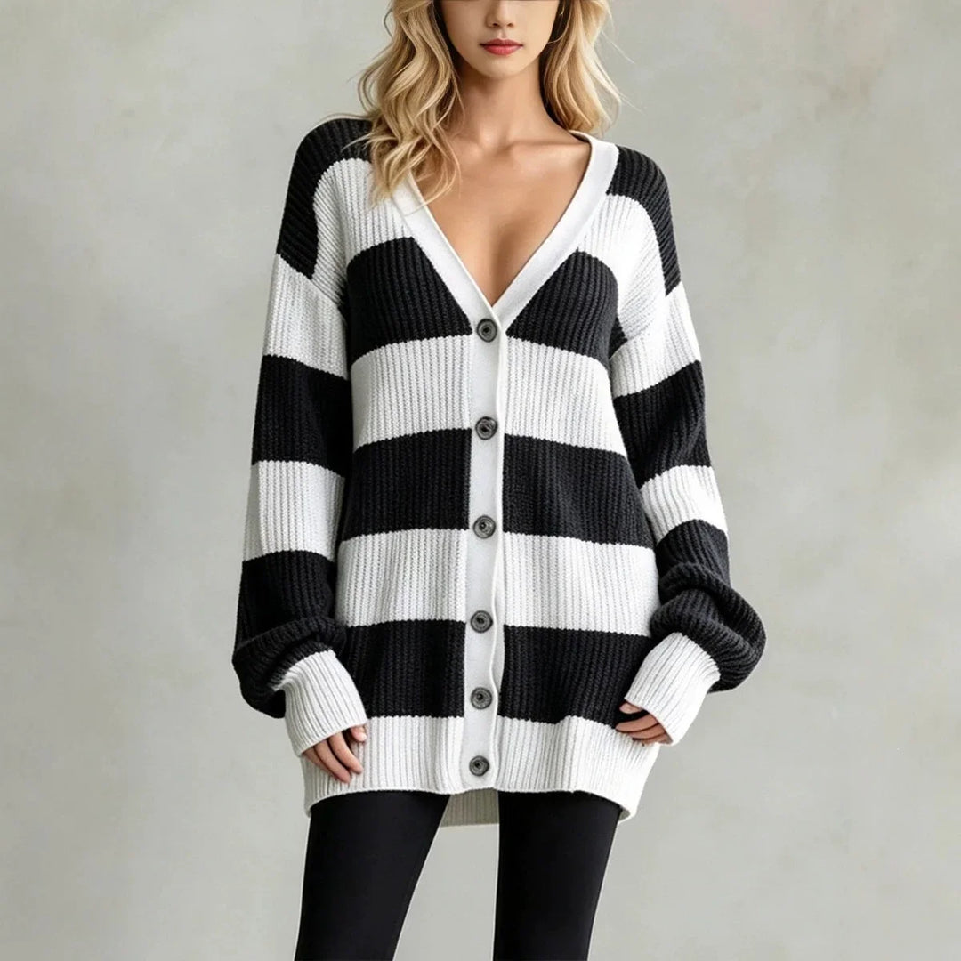 Novella Striped Knit Cardigan