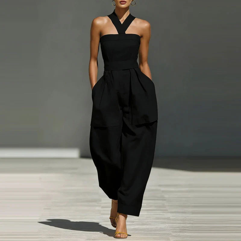Adelais Draped Halter Jumpsuit