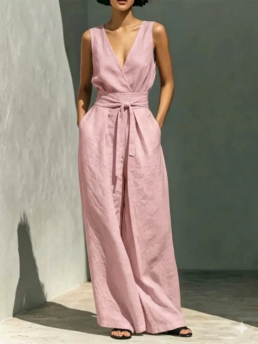 Quinn Front Tie Wide Leg Jumpsuit