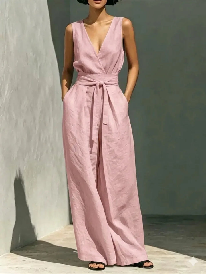 Quinn Front Tie Wide Leg Jumpsuit