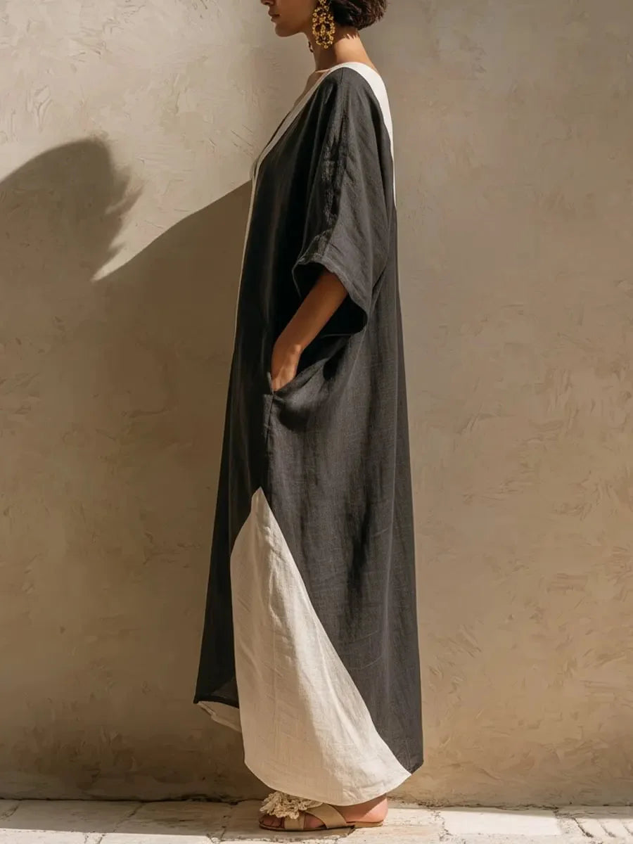 Hailey Bohemian Linen Maxi Dress