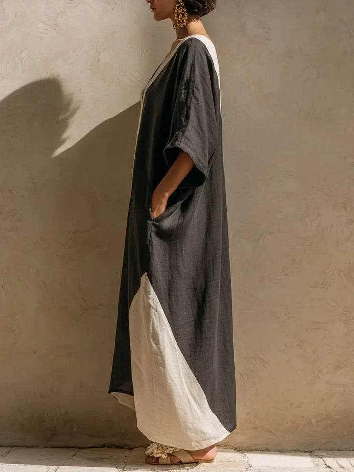 Hailey Bohemian Linen Maxi Dress