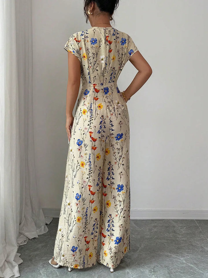 Isabeau Floral Print High Waist Jumpsuit