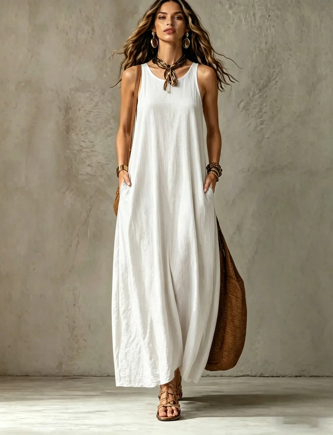 Yasmin Pocket Linen Maxi Dress