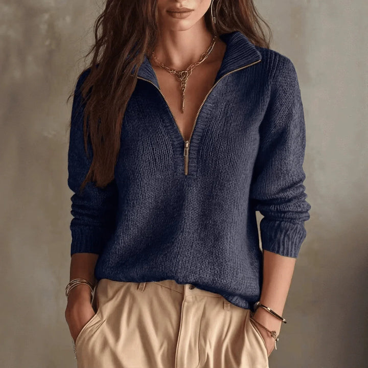 Marielle Ribbed Collar Pullover