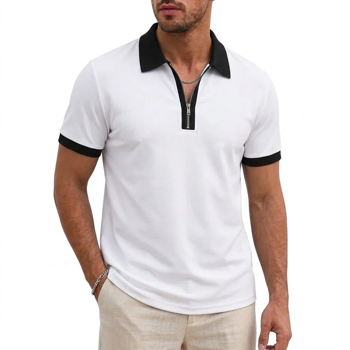 David Breathable Zipper Polo Shirt