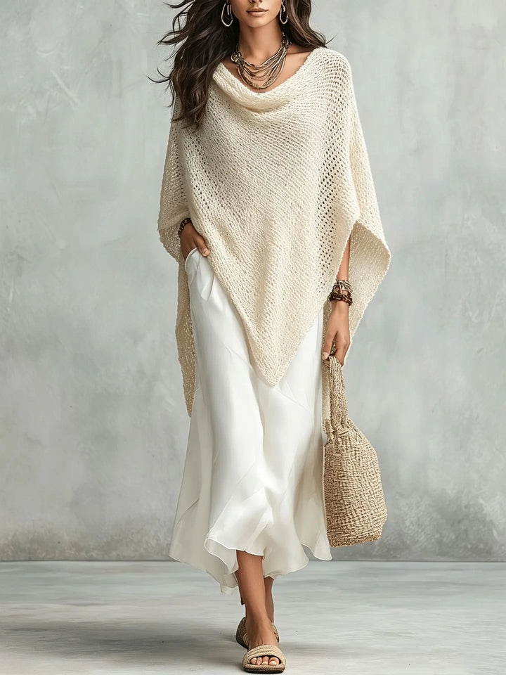 Amber Knit Poncho Maxi Dress Set