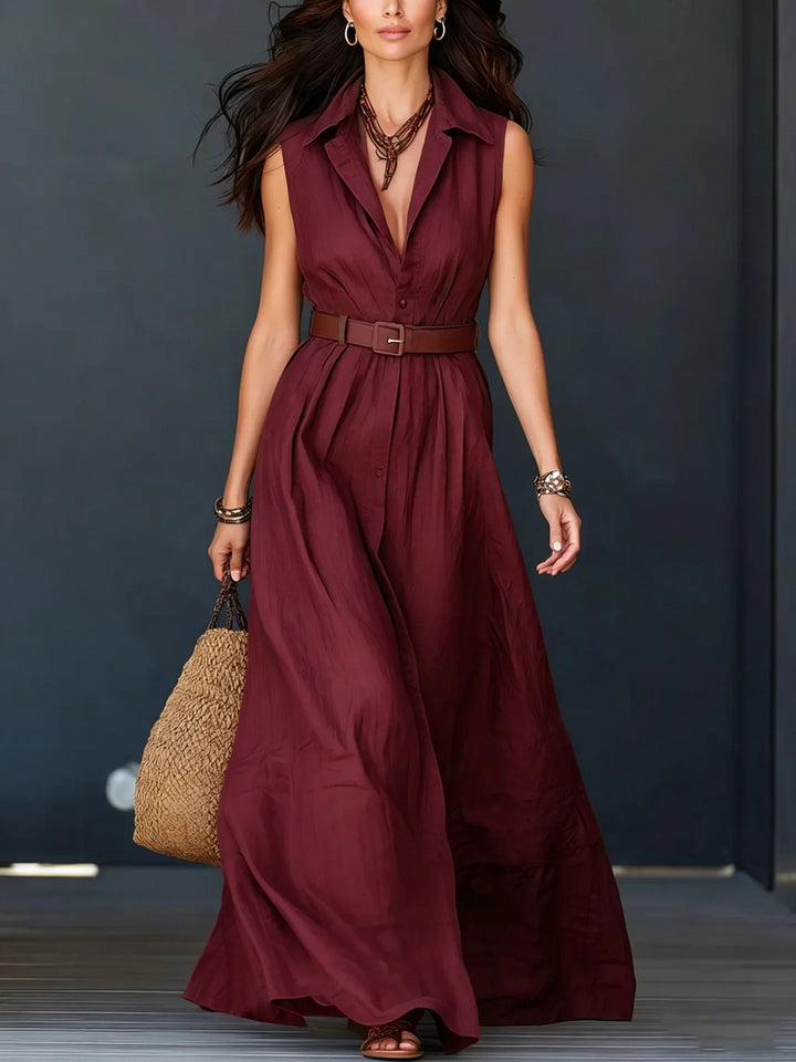 Madison Elegant Maxi Shirt Dress