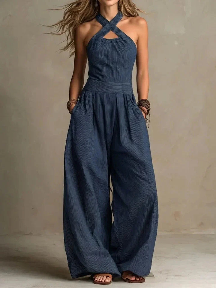 Noelle Halter Wide Leg Jumpsuit