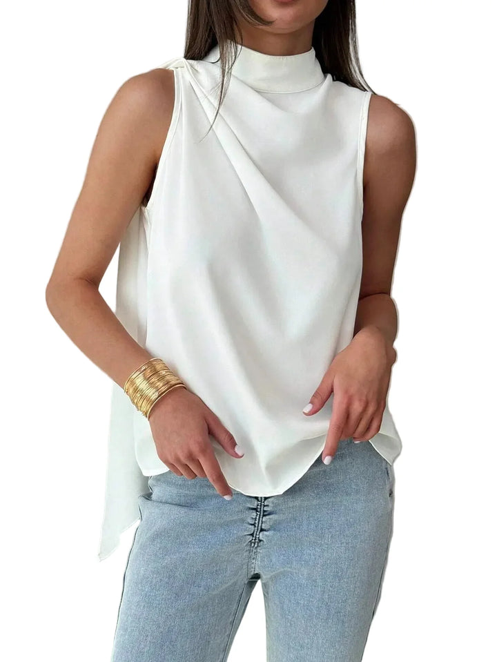 Vionara Elegant Sleeveless High Neck Blouse