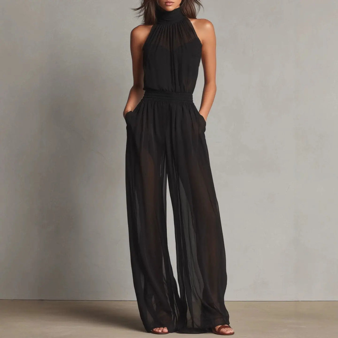 Romilly Flowing Halter Wide Leg Jumpsuit