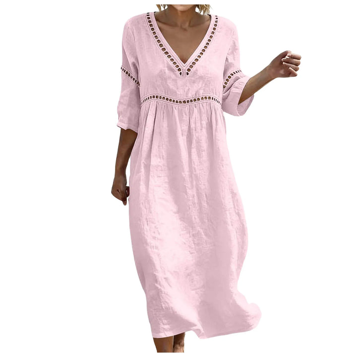 Polina Embellished V Neck Boho Maxi Dress
