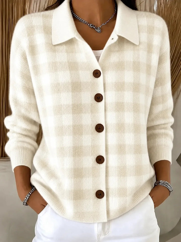 Maia Gingham Button Plaid Cardigan
