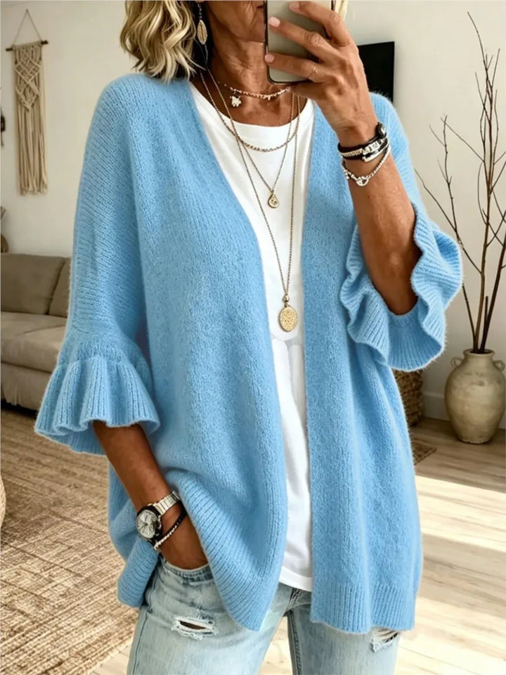 Marisenne Ruffle Sleeve Cardigan