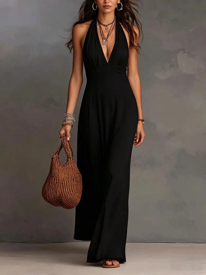Isabelle V-Neck Elegant Maxi Dress