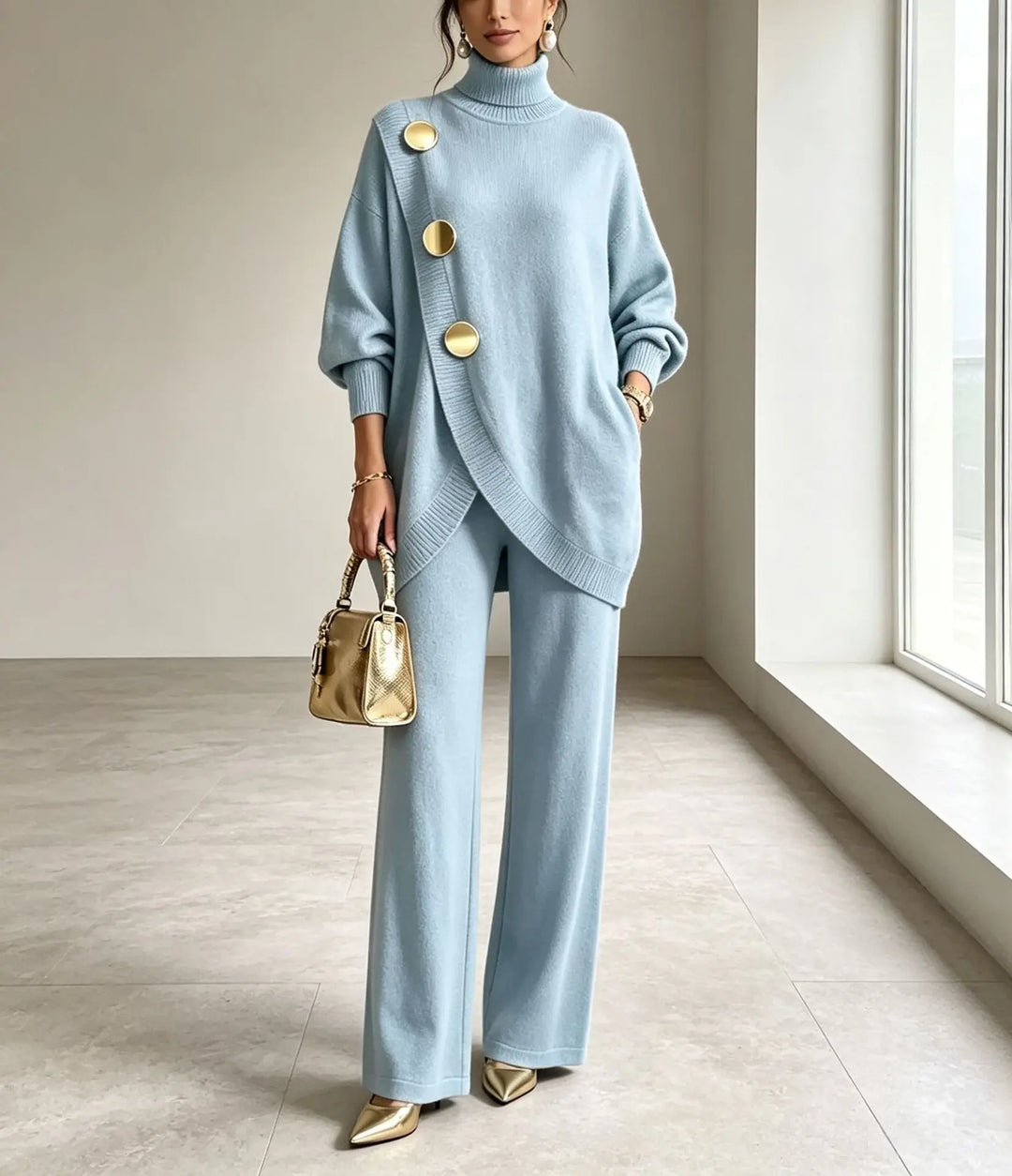 Solene Wrap Front Sweater Set
