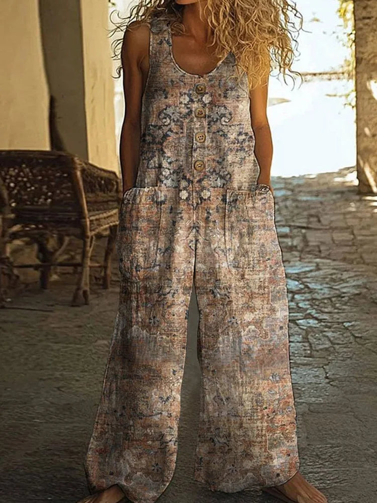 Melina Boho Floral Wide Leg Jumpsuit