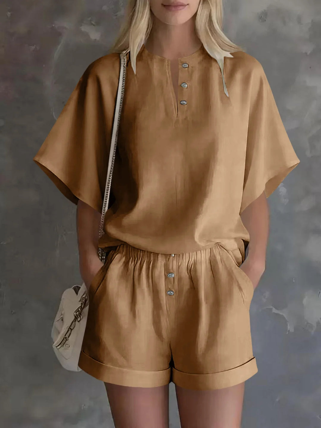 Damaris Short Sleeve Casual Two-Piece Set