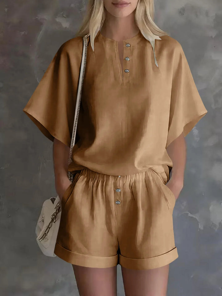Damaris Short Sleeve Casual Two-Piece Set