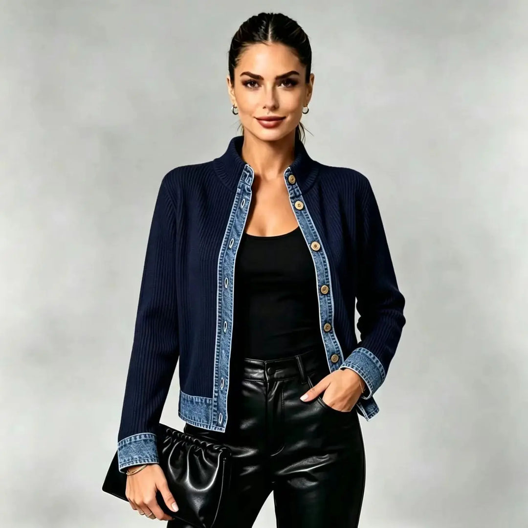 Liliane Denim Trim Cardigan