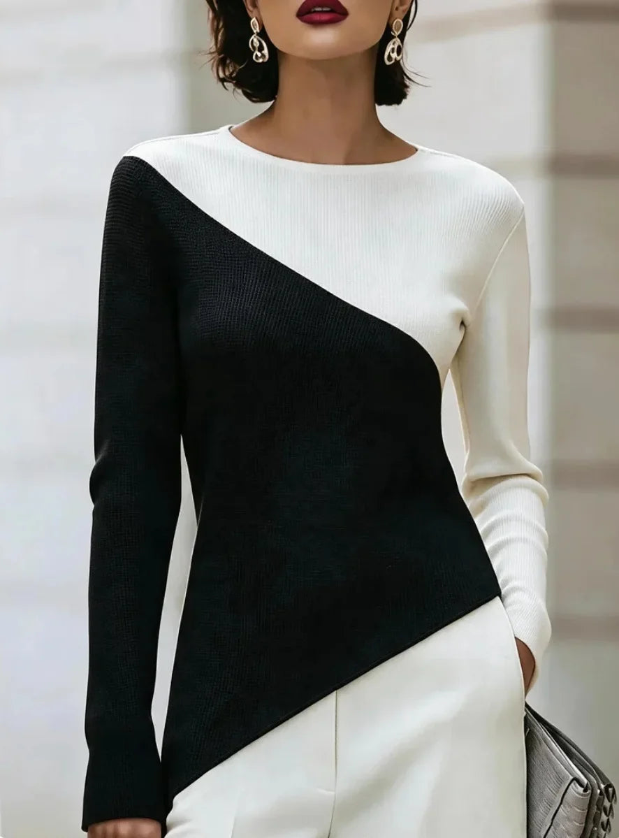 Verona Asymmetric Contrast Top
