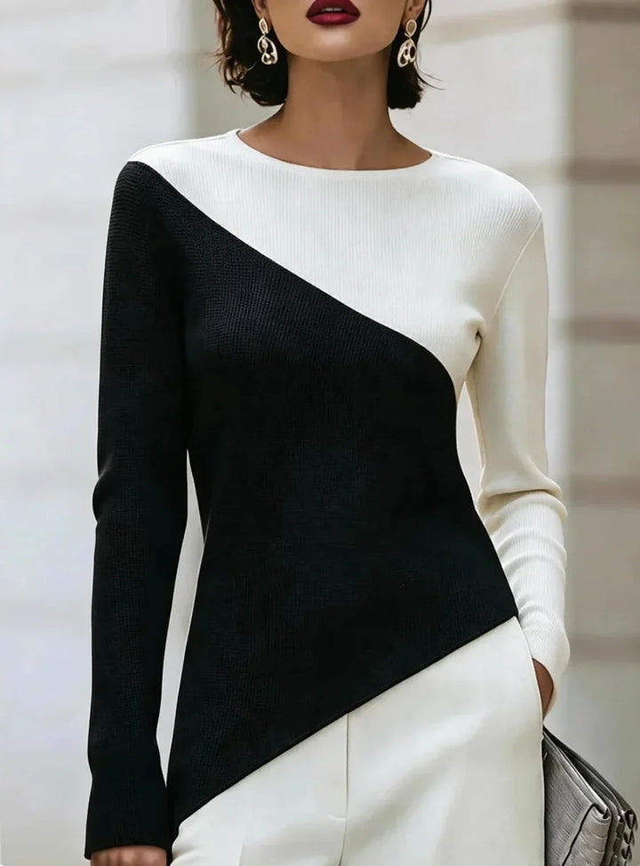 Verona Asymmetric Contrast Top