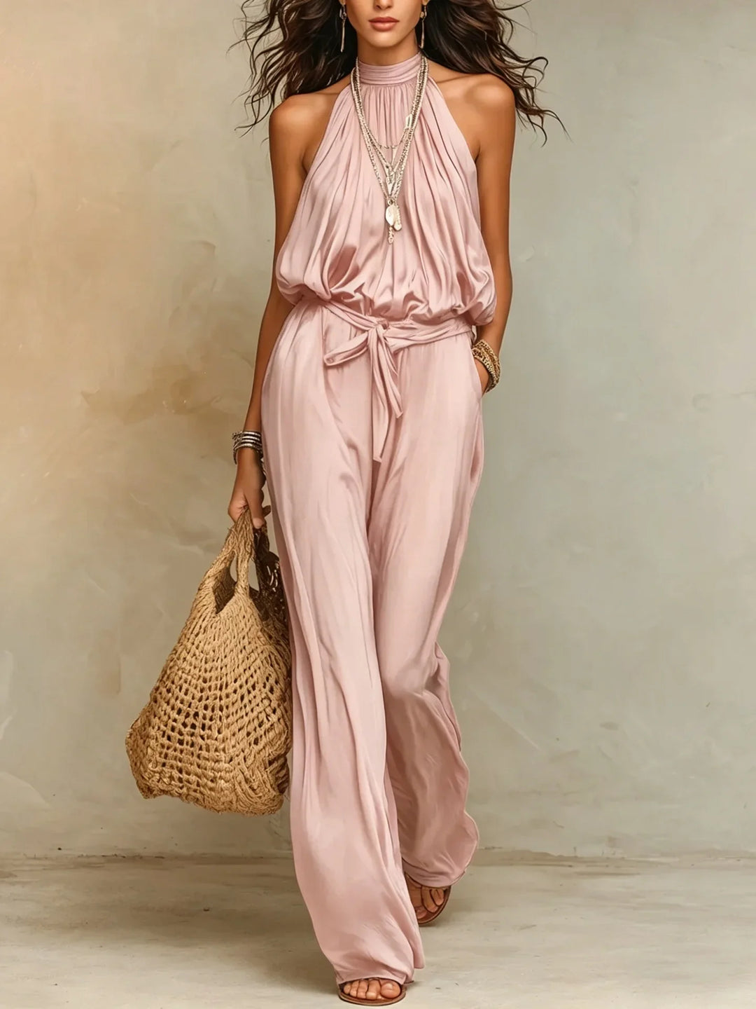 Paloma Halter Wide Leg Jumpsuit