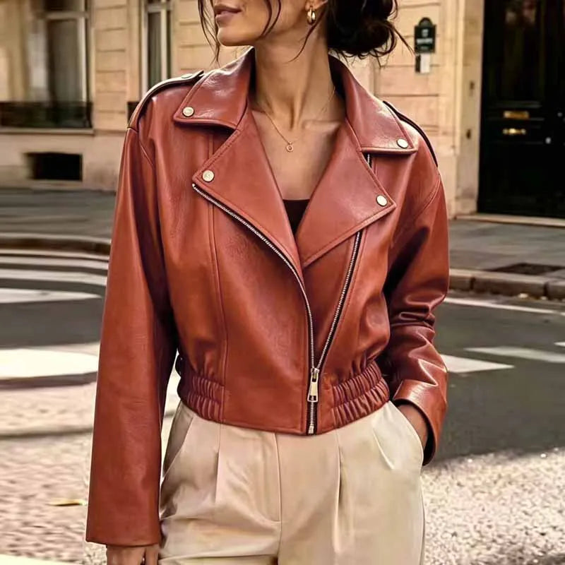 Estelle Cropped Moto Jacket
