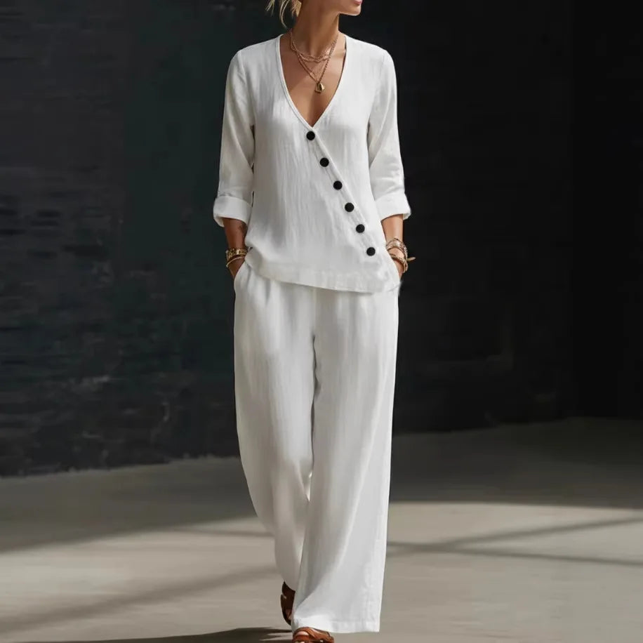 Amberline Relaxed Wide Leg Pant Set