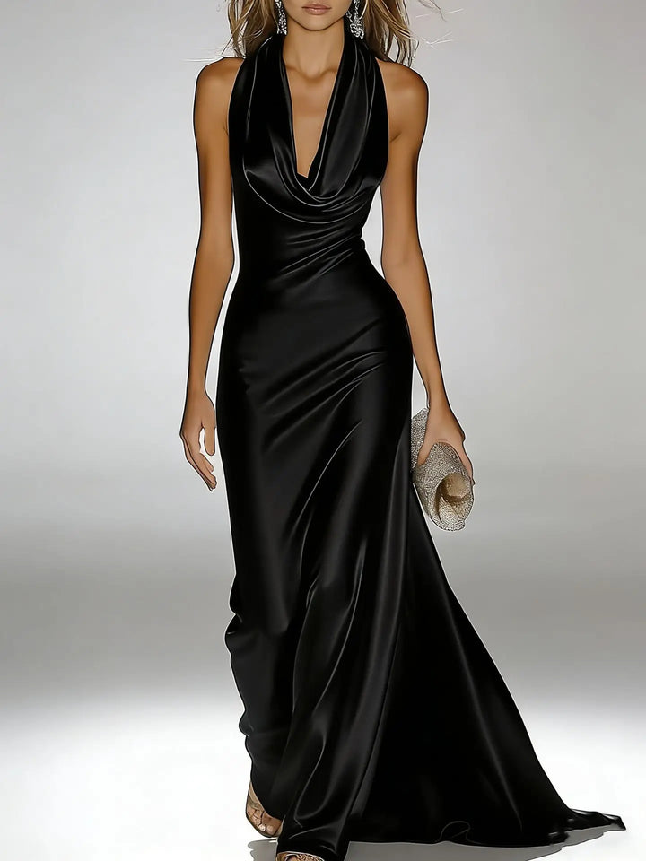 Hollie Satin Halter Maxi Dress