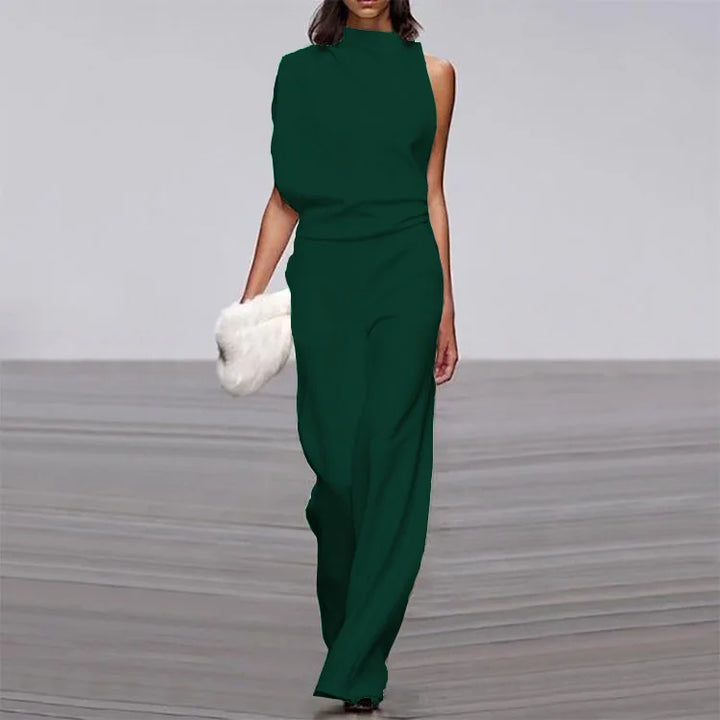 Lyra Draped One-Shoulder Jumpsuit