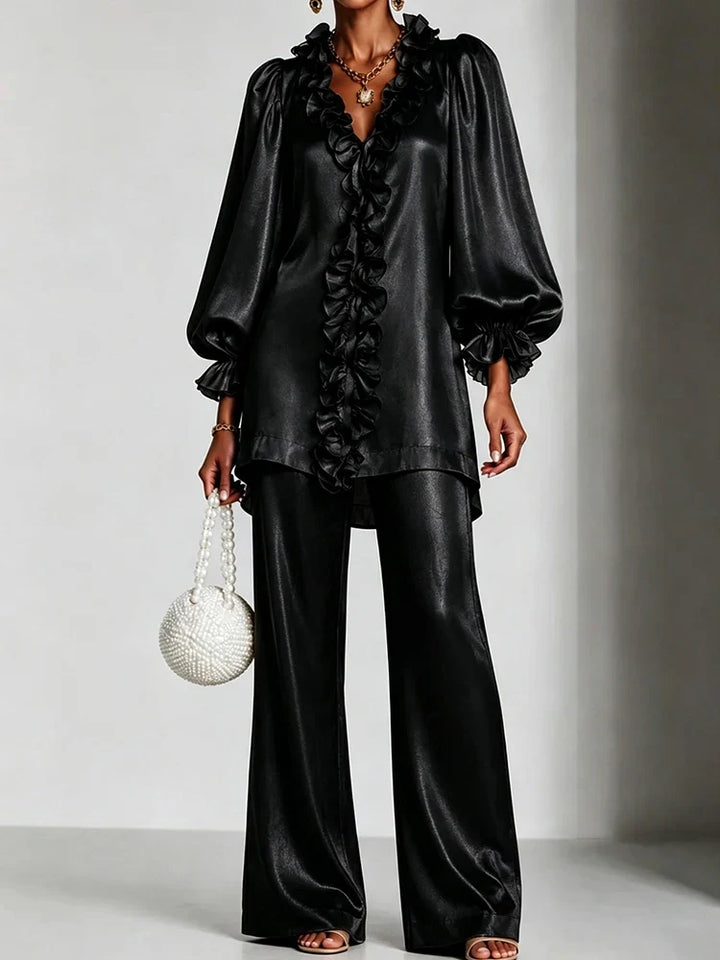 Iolanthe Ruffle V-Neck Set