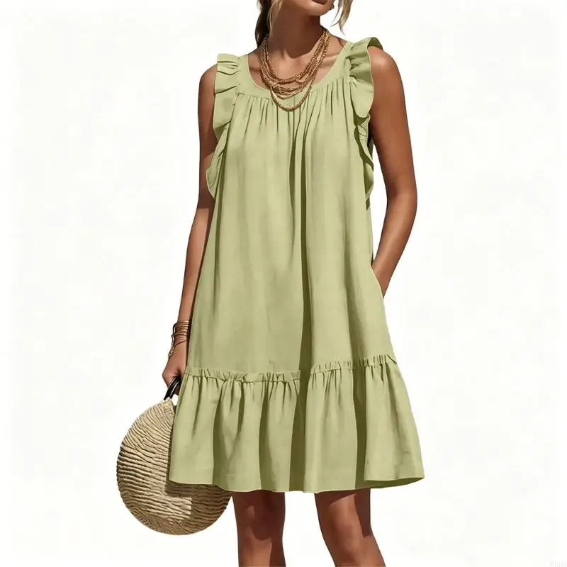 Clarissa Ruffle Sleeve V Neck Mini Dress